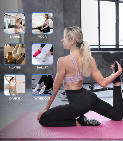 Meias Antiderrapantes Unissex – Perfeita para Mulheres, Homens, Academia e Recuperação