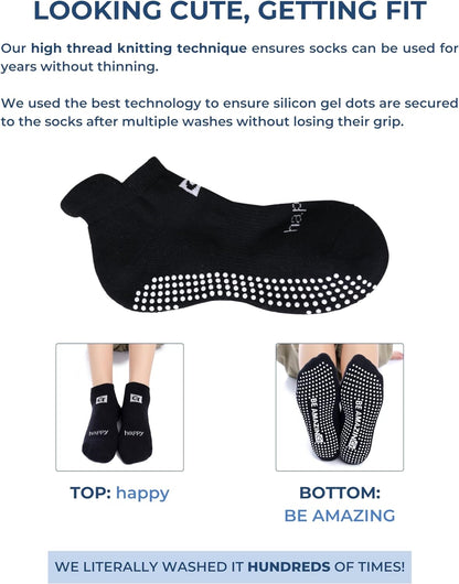 Meias Antiderrapantes Unissex – Perfeita para Mulheres, Homens, Academia e Recuperação